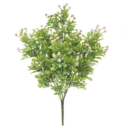 19" Pink Baby's Breath & Boxwood Bush by Ashland®